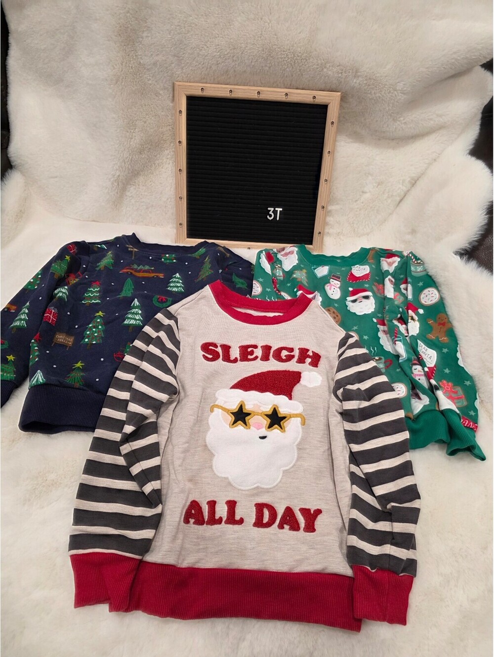 3T Christmas Crewneck Little Sleepies